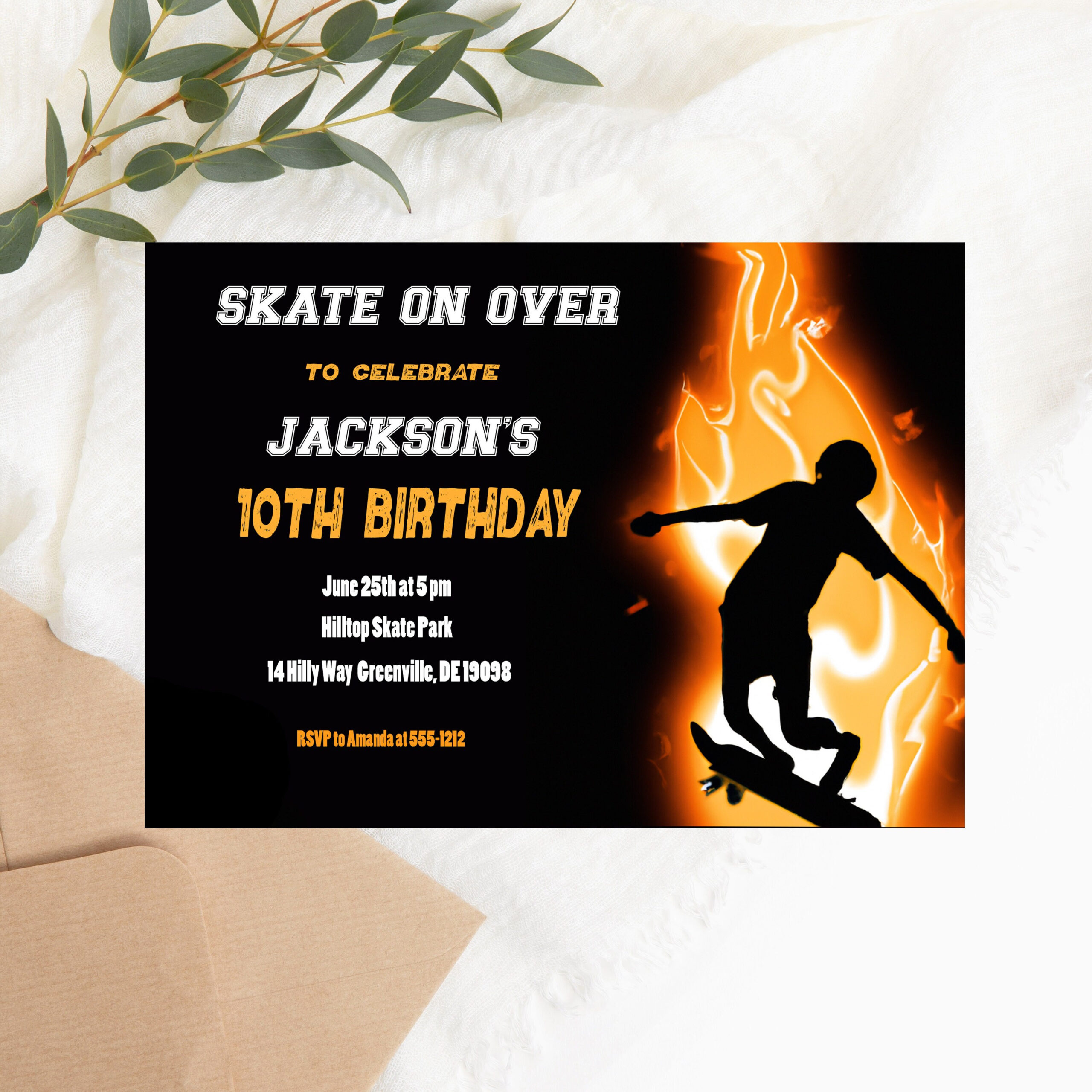 Skateboard Birthday Invitation Printable Skate Party Invitation regarding Free Printable Skateboard Birthday Party Invitations