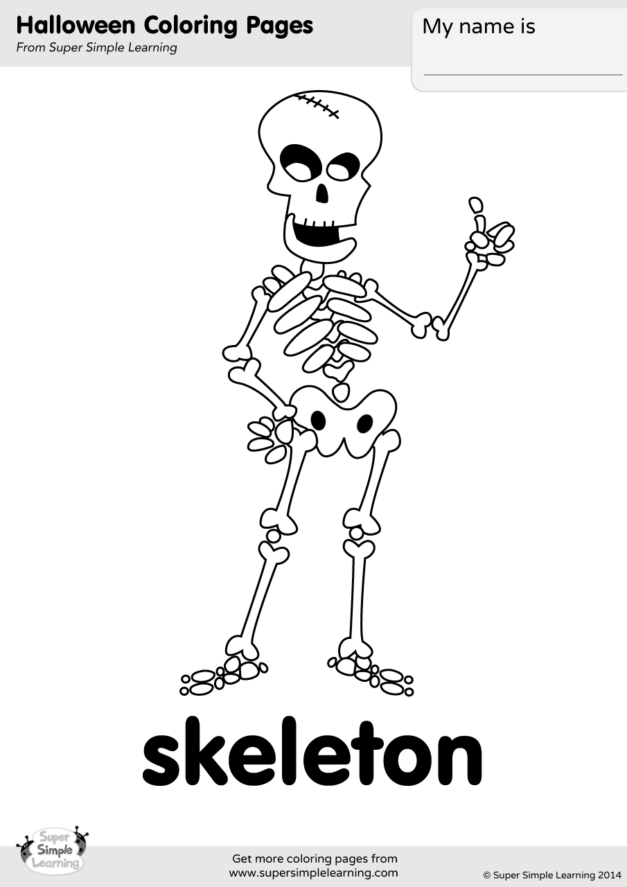 Skeleton Coloring Page - Super Simple regarding Free Printable Skeleton Coloring Pages