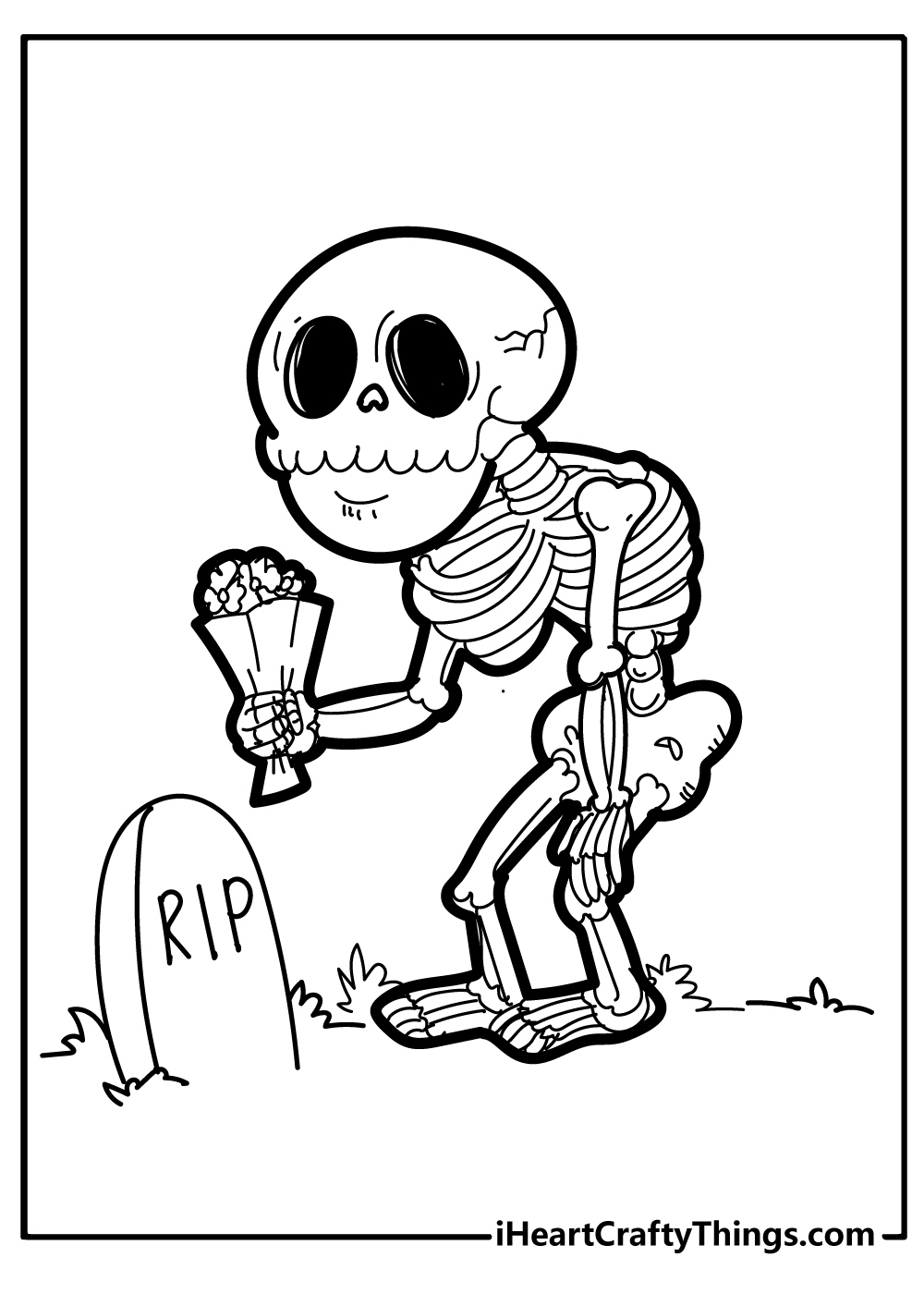 Skeleton Coloring Pages (100% Free Printables) intended for Free Printable Skeleton Coloring Pages