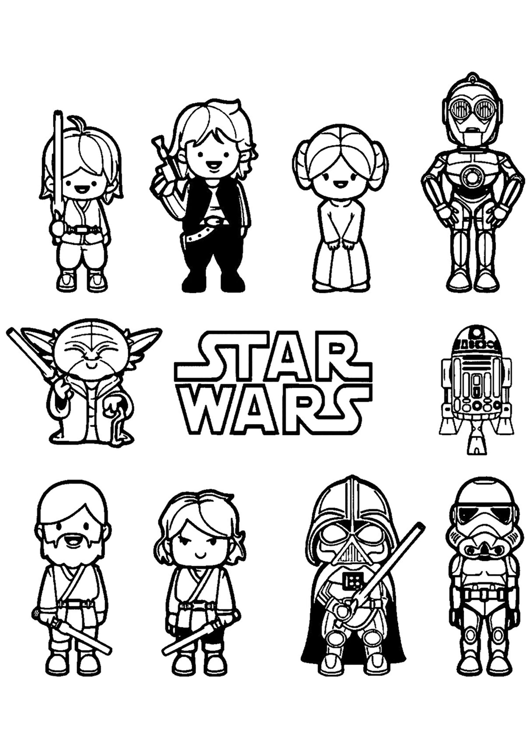 Small Star Wars Characters - Star Wars Kids Coloring Pages within Free Printable Star Wars Coloring Pages