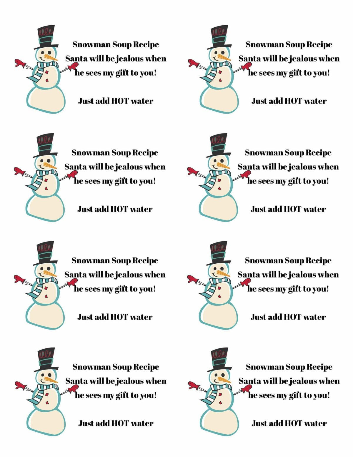 Snowman Soup With Free Printable (Great For Gifting) - Bowl Me Over inside Snowman Soup Free Printable