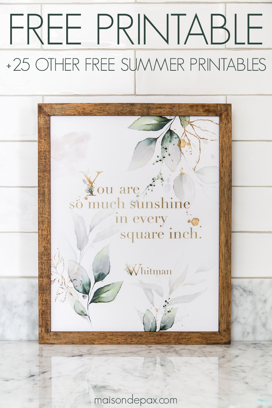 So Much Sunshine Printable Wall Art - Maison De Pax intended for Free Printable Wall Art Decor