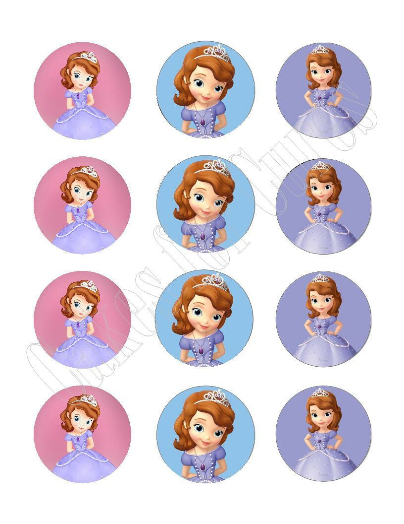 Sofia The First Princess Edible Cupcake Images Cupcake Toppers within Free Printable Sofia Cupcake Toppers