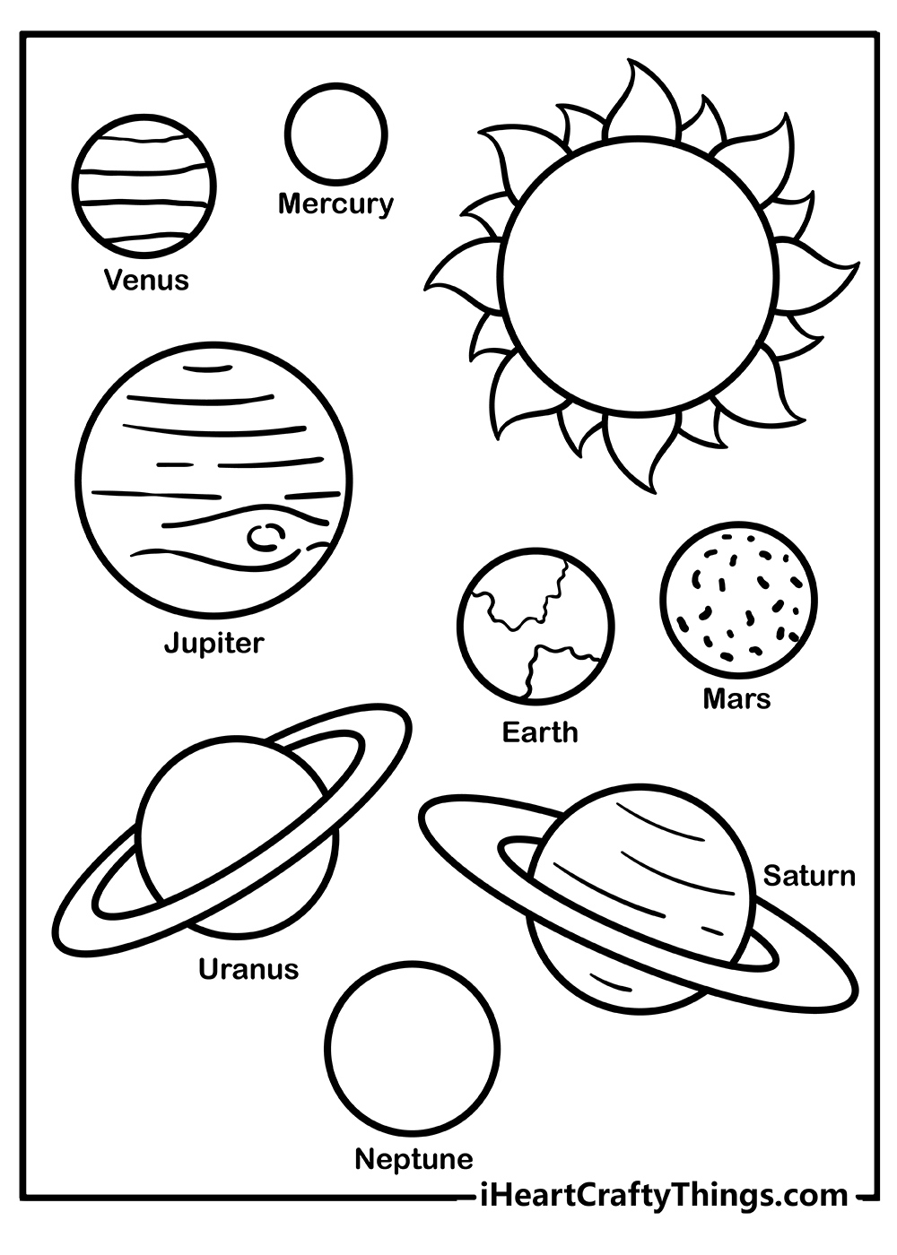 Solar System Coloring Pages (100% Free Printables) pertaining to Free Printable Pictures of Planets