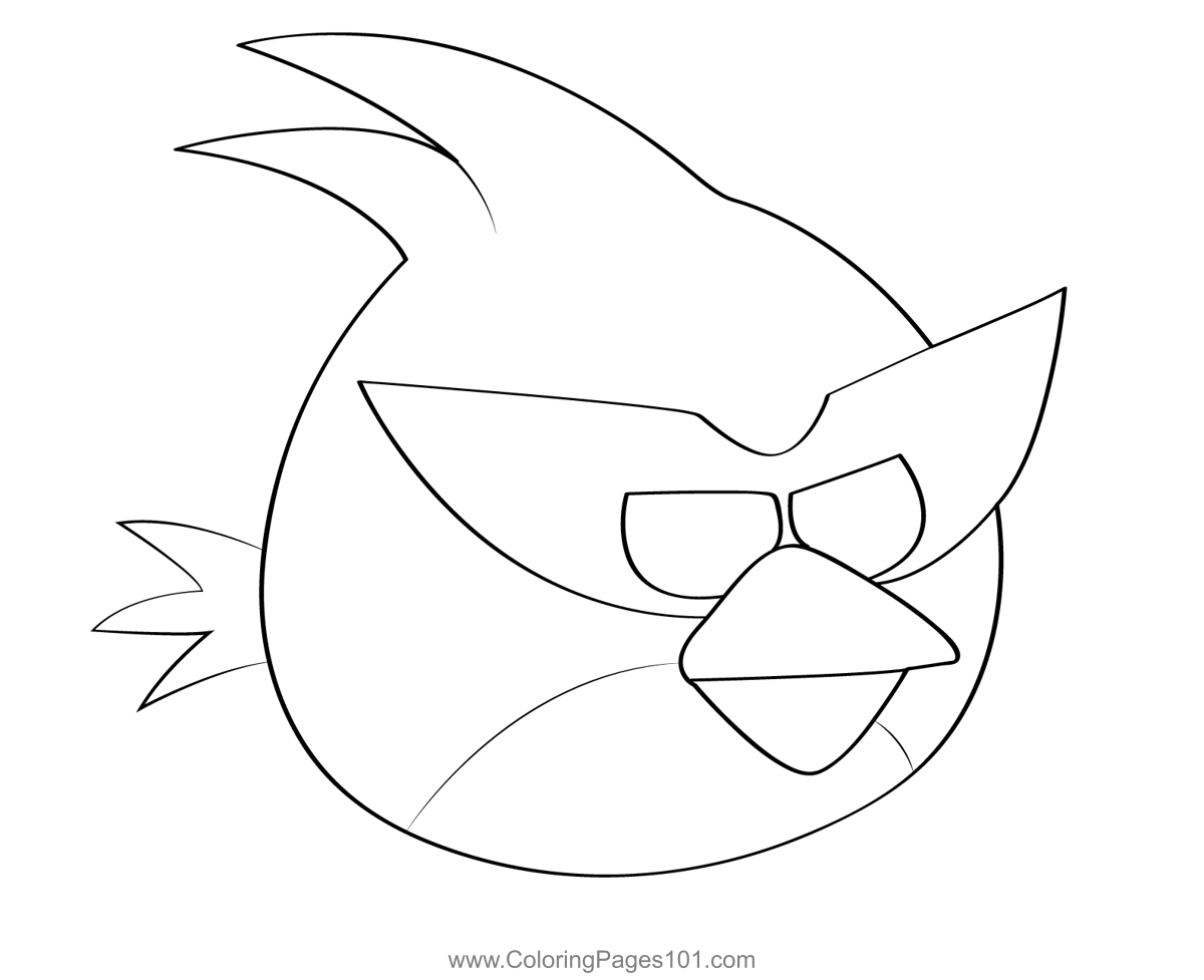Space Red Bird Coloring Page regarding Free Printable Angry Birds Space Coloring Pages