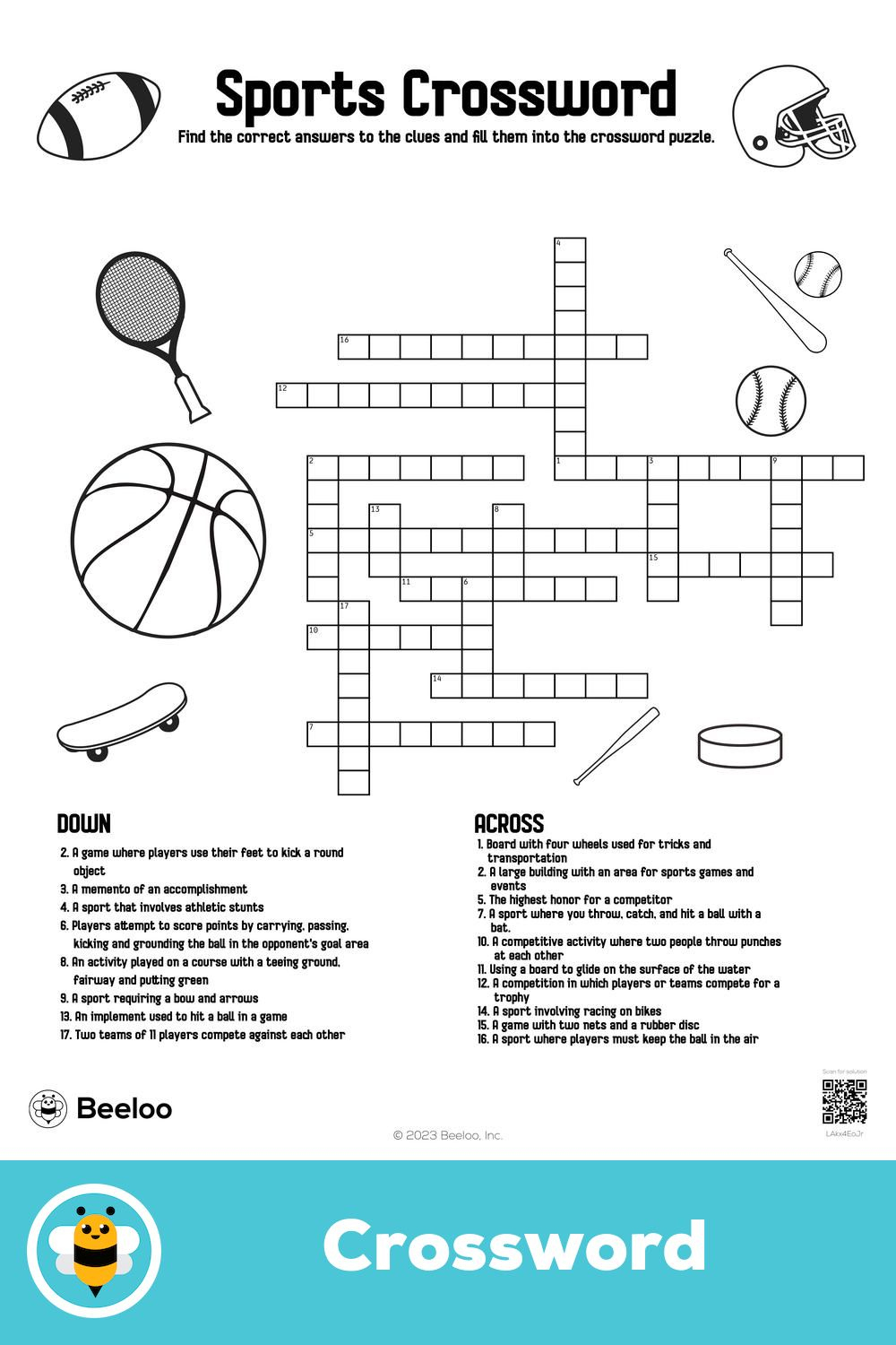 Sports Crossword pertaining to Free Printable Sports Crossword Puzzles