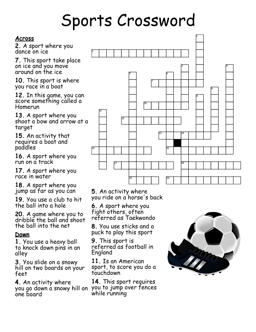 Sports Crossword - Wordmint with regard to Free Printable Sports Crossword Puzzles