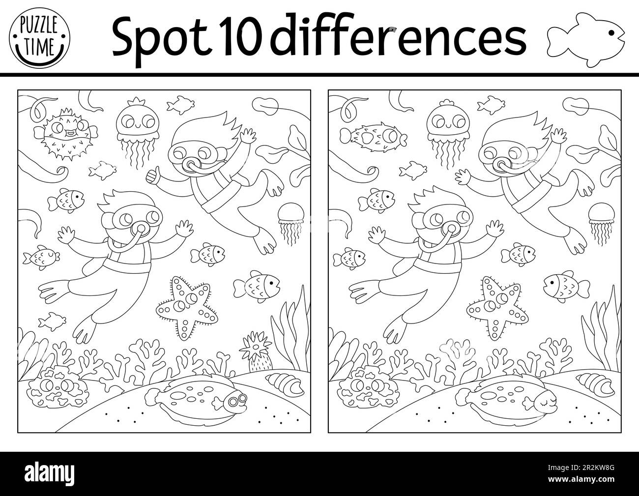 Spot The Difference Puzzle Black And White Stock Photos &amp;amp; Images regarding Free Printable Spot the Difference for Kids