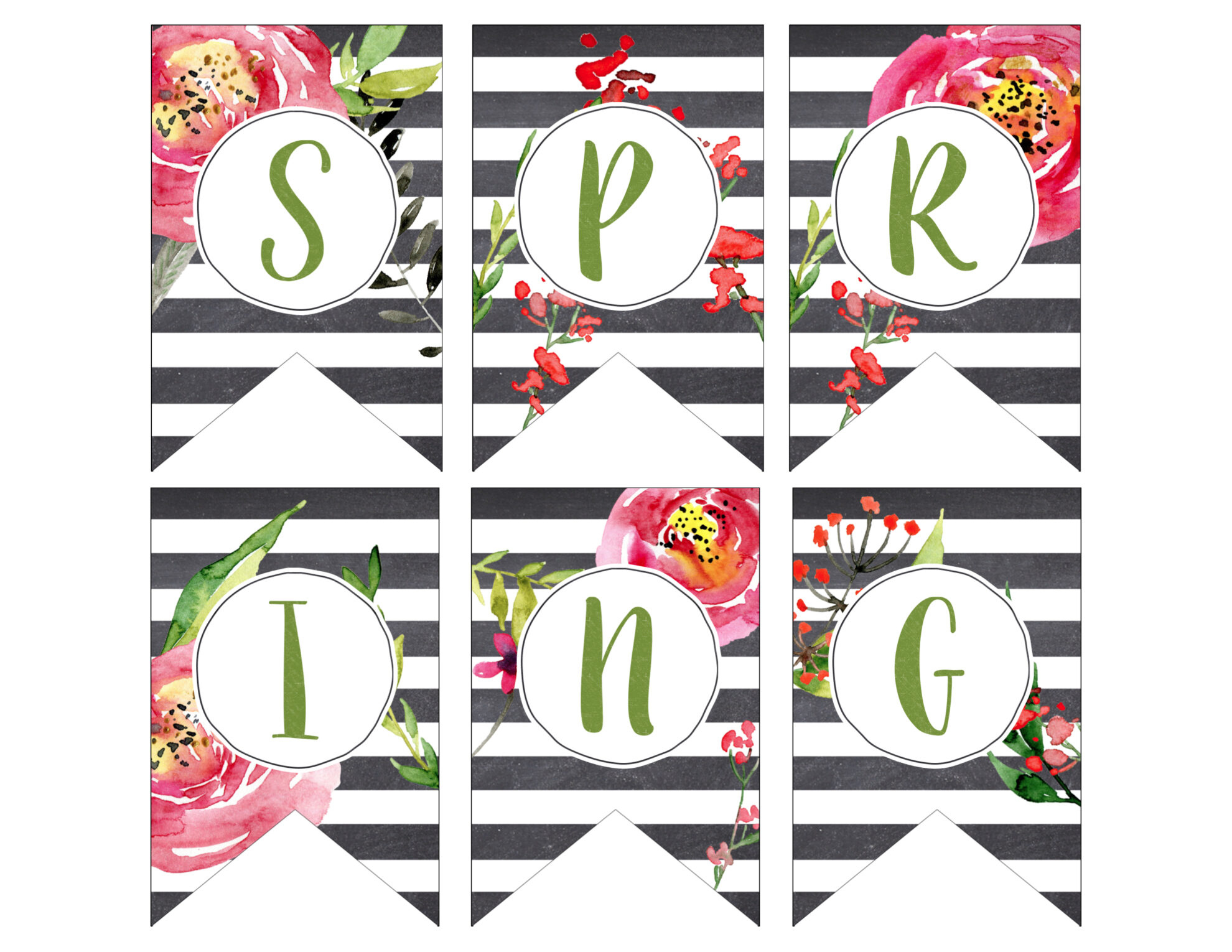 Spring Banner Printable {Spring Decorations} - Paper Trail Design inside Free Printable Spring Decorations