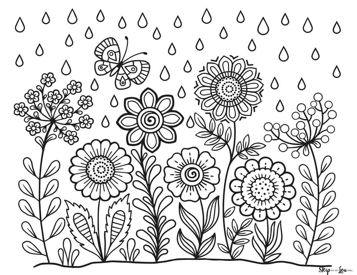 Spring Coloring Pages | Skip To My Lou within Free Printable Spring Coloring Pages For Adults