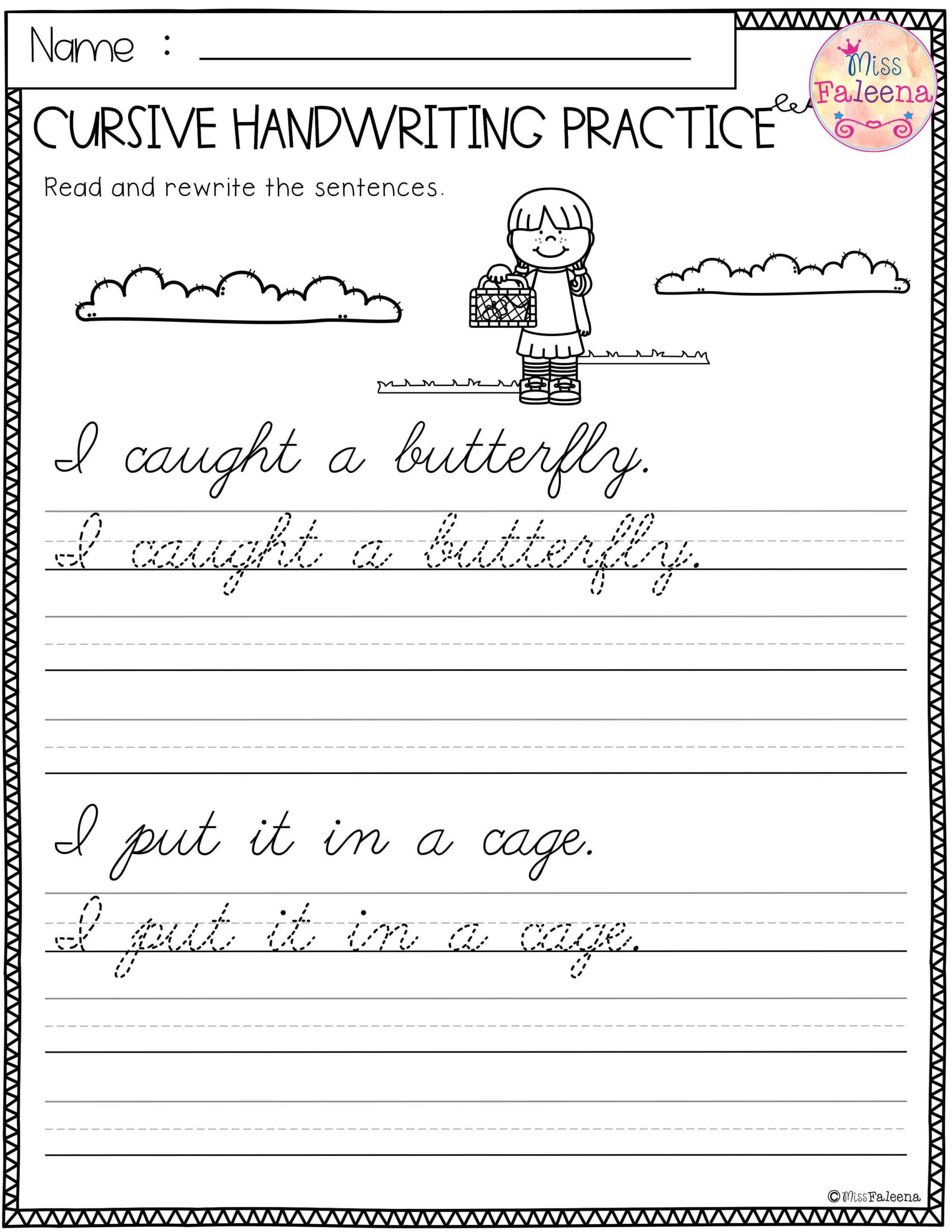 Spring Cursive Handwriting Practice | Cursive Writing Worksheets in Free Printable Cursive Writing Paragraphs