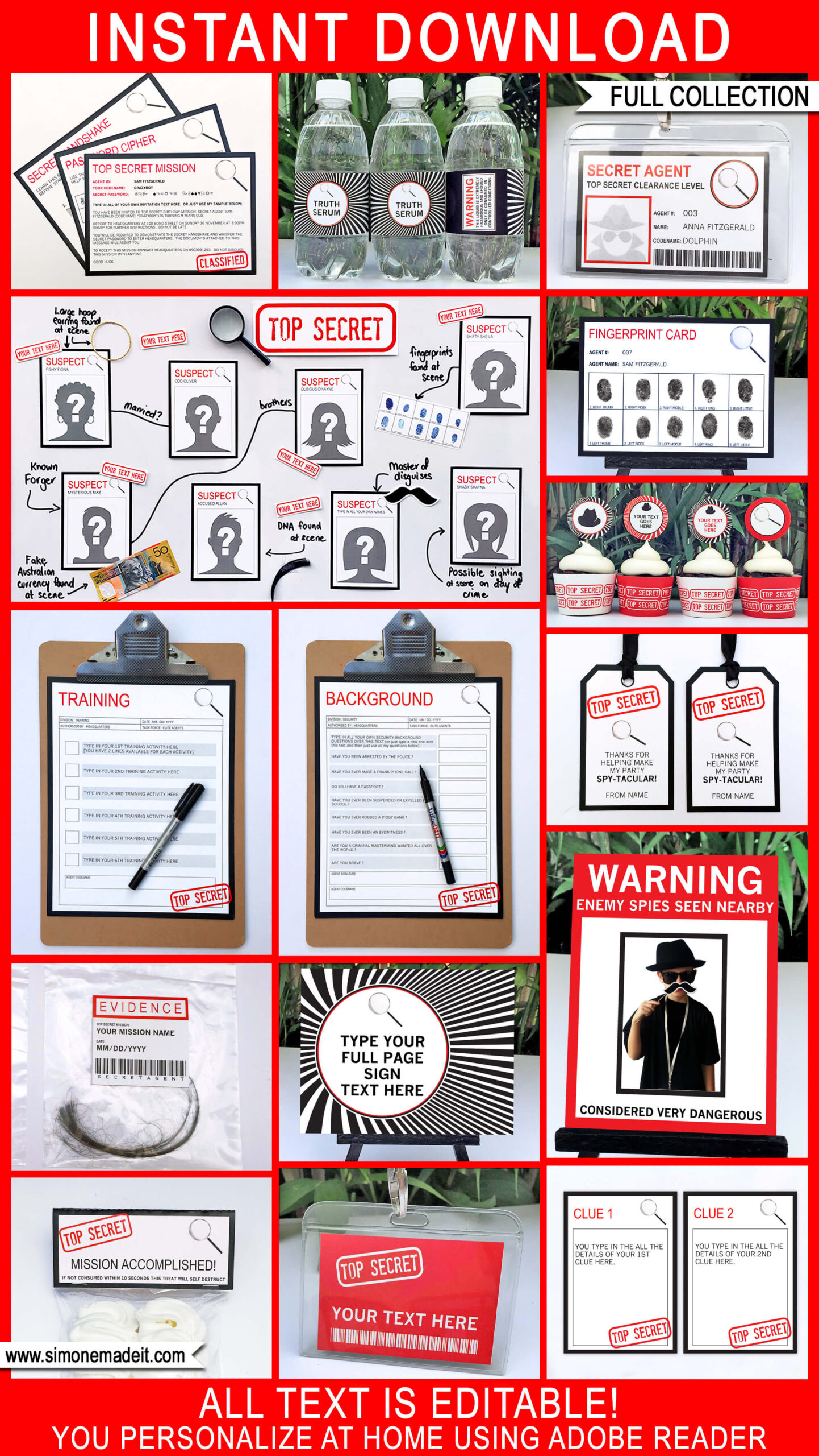 Spy Party Printables, Invitations &amp;amp; Decorations within Simone Made It Free Printables