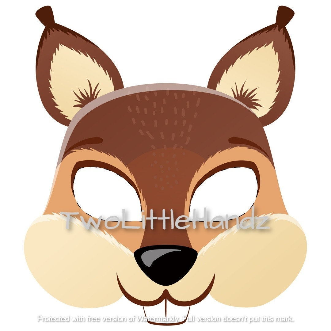 Squirrel Printable Mask Animal Masks For Kids Party Printable regarding Free Printable Chipmunk Mask