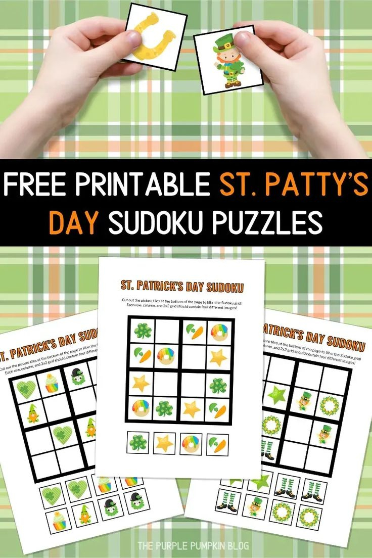 St. Patrick'S Day Picture Sudoku Puzzles with Free Printable Sud