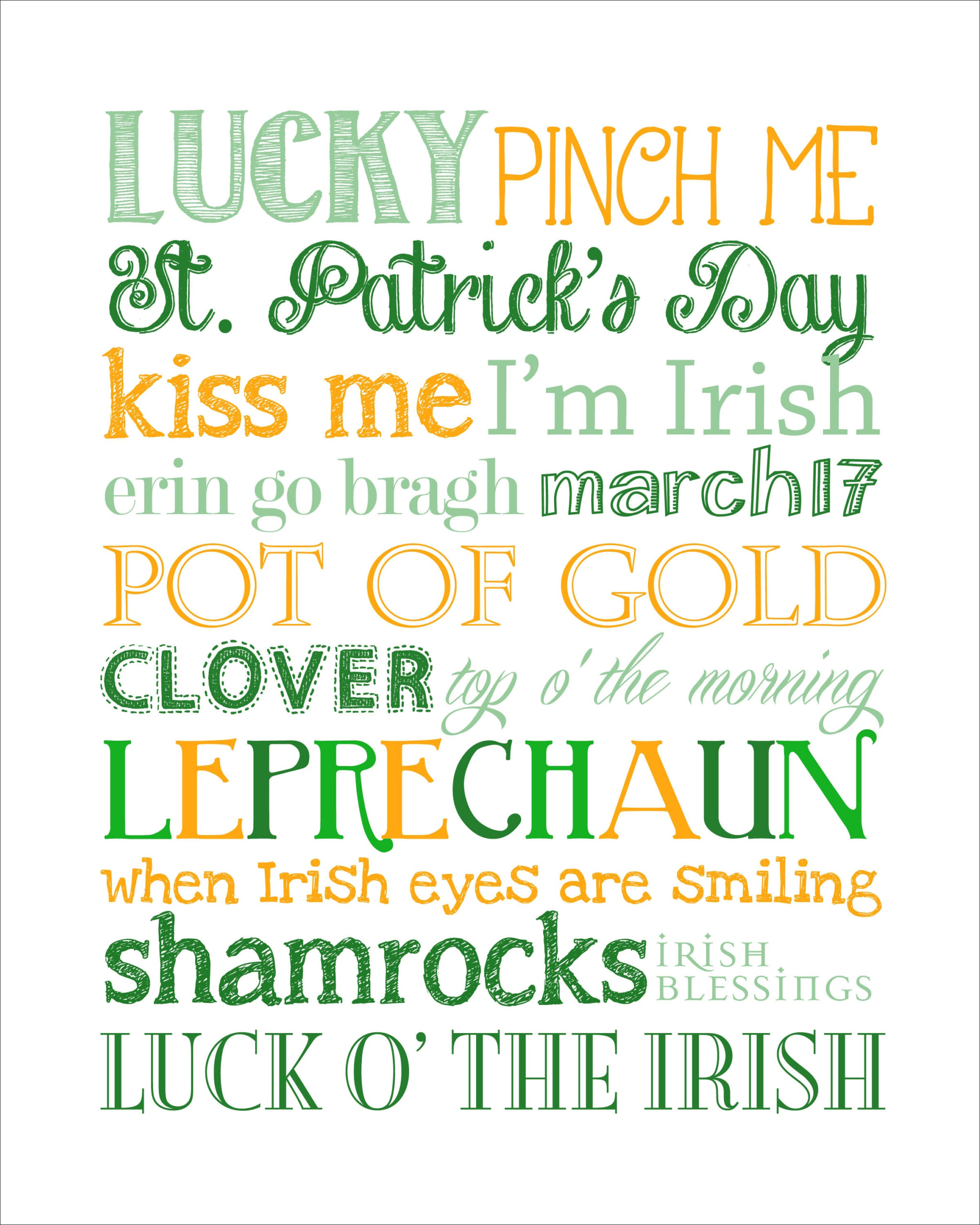 St. Patrick&amp;#039;S Day Subway Art {Free Printable} - How To Nest For Less™ pertaining to Free St Patrick&amp;amp;#039;s Day Subway Art Printables