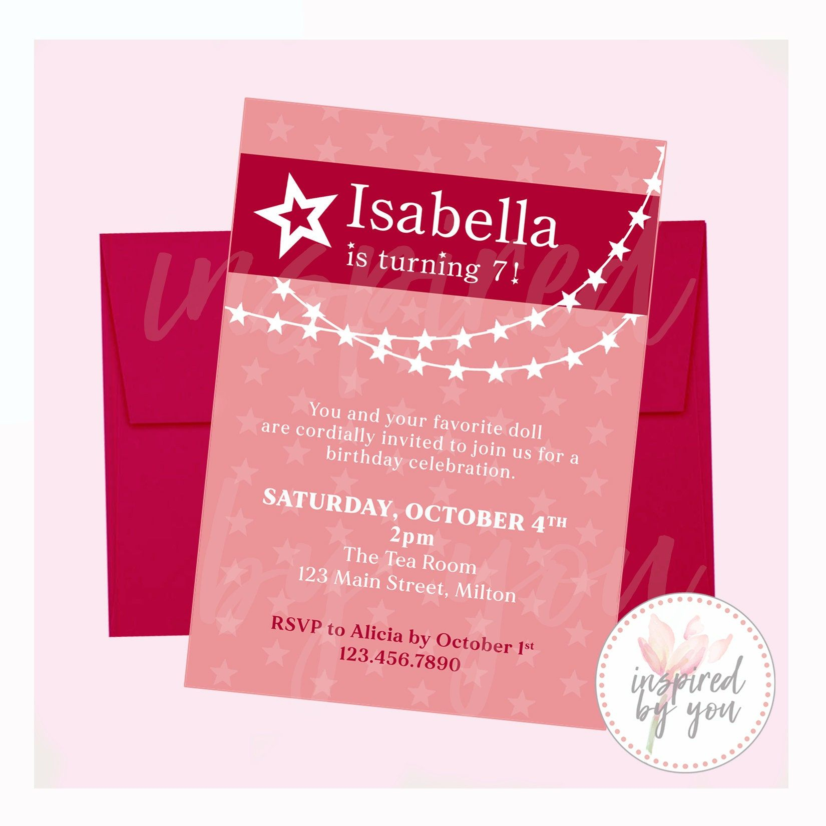 Star Invitation Birthday Invite Sleepover Doll Party Store America within American Girl Party Invitations Free Printable