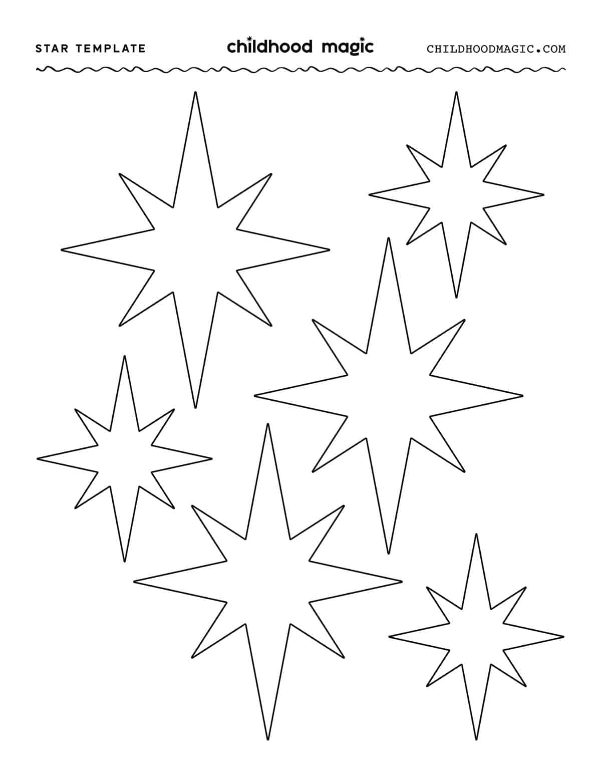 Star Template - Childhood Magic inside Star Template Free Printable