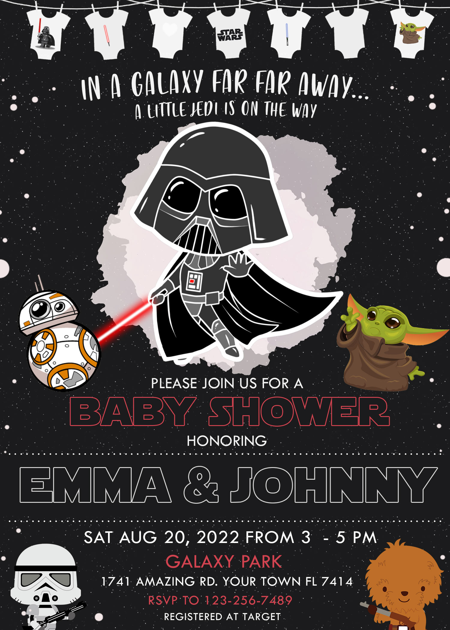 Star Wars Baby Shower Invitation 24 Hrs Quick Delivery And Amazing Service in Free Printable Star Wars Baby Shower Invites