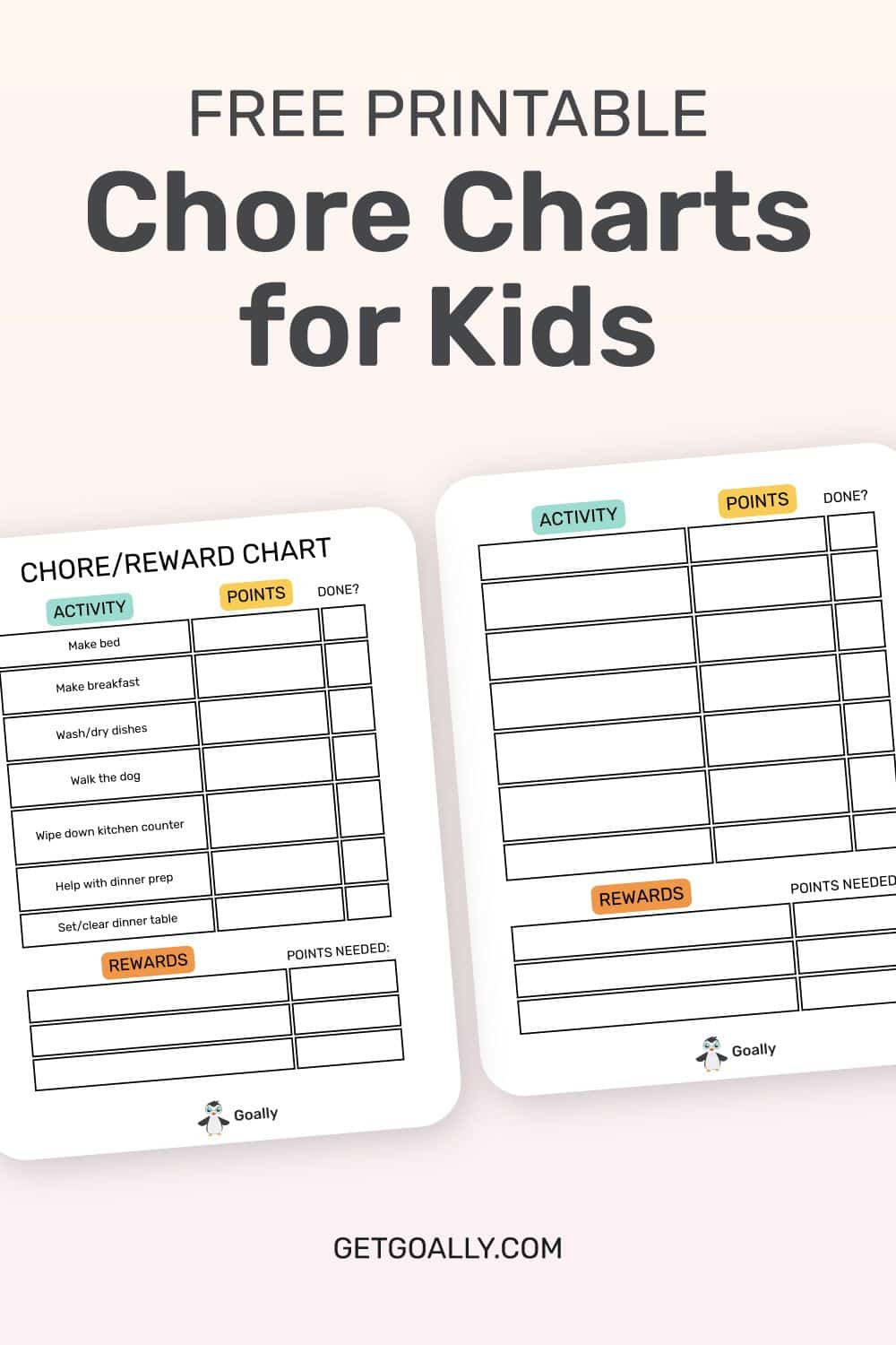 Sticker Chore Chart | Free Printable - Goally pertaining to Chore Stickers Free Printable