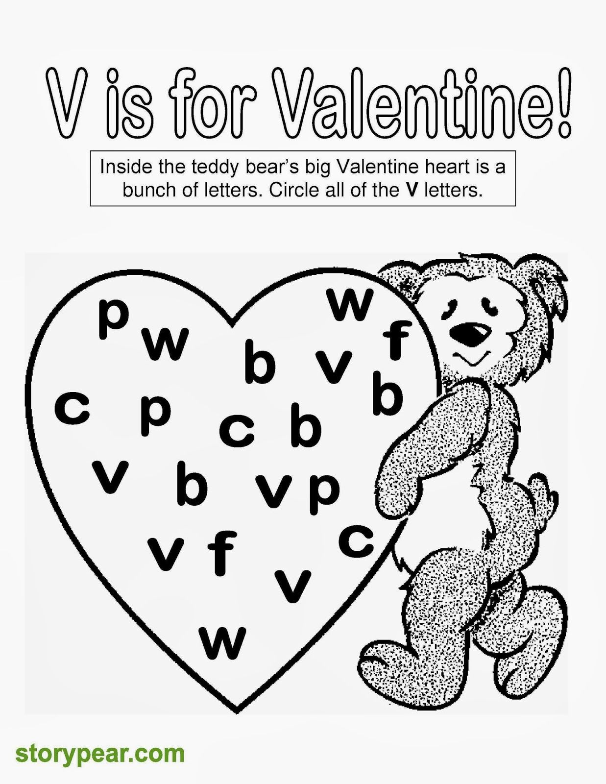 Story Pear: Free Valentine Day'S Printable Sheets For Preschoolers within Free Printable Preschool Valentine Worksheets