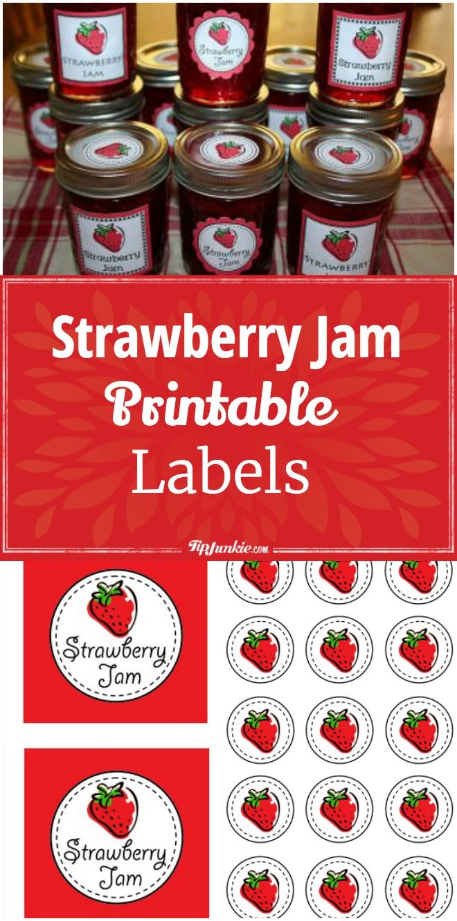 Strawberry Jam Printable Labels | Strawberry Jam, Homemade Jam throughout Free Printable Jam Labels