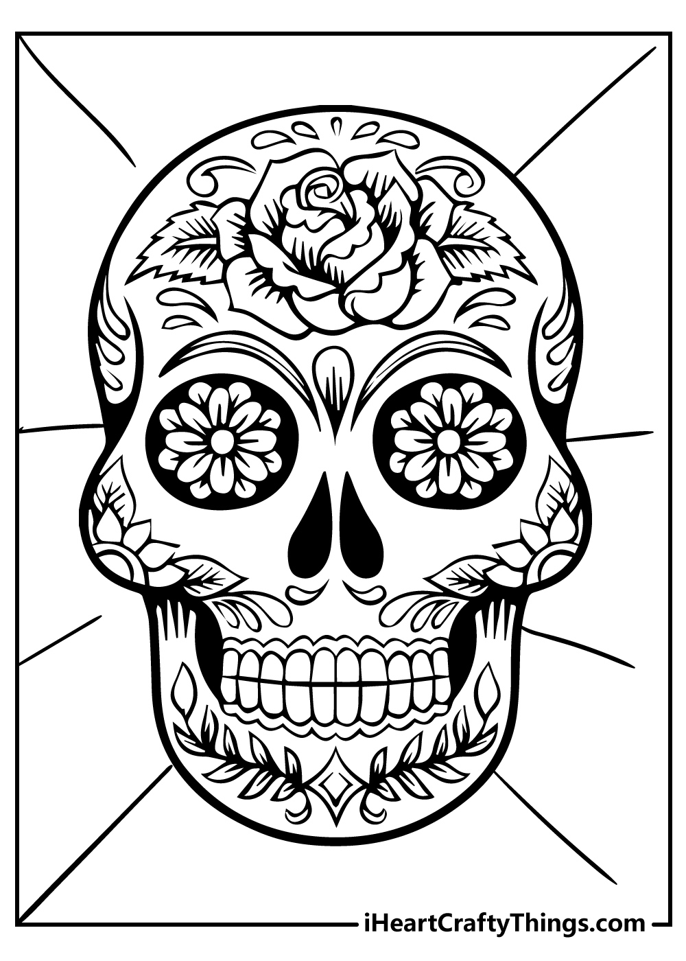 Sugar Skull Coloring Pages (100% Free Printables) inside Free Printable Sugar Skull Coloring Pages