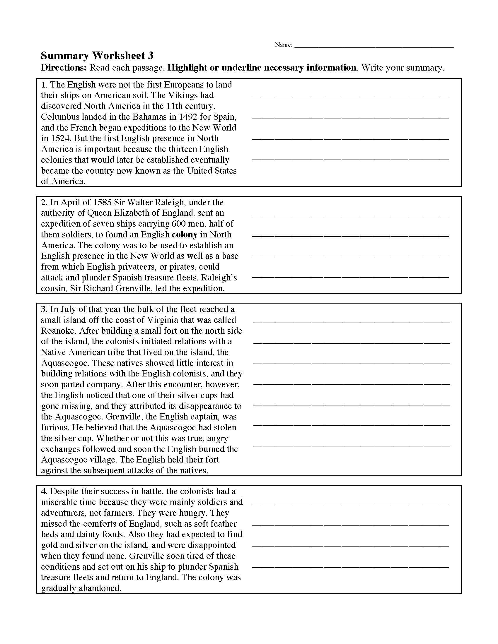 Summarizing Worksheets &amp; Activities | Reading Comprehension in Free Printable Summarizing Worksheets 4Th Grade