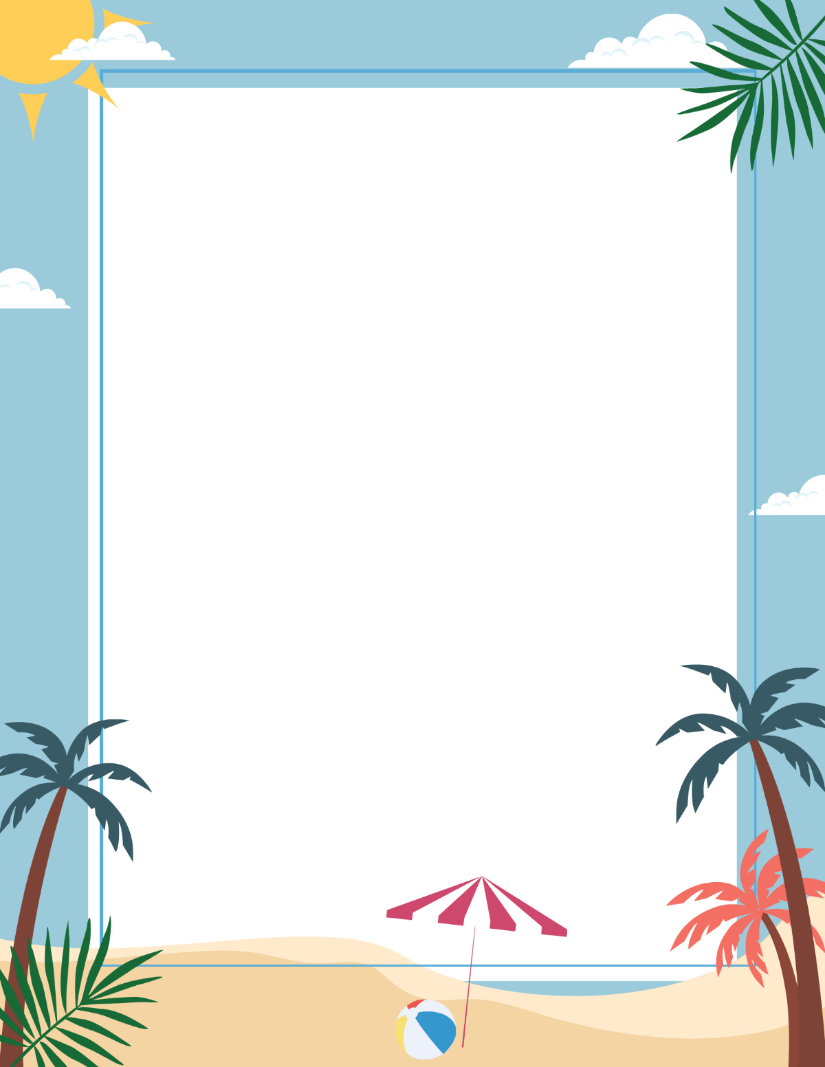 Summer Border Template - Edit Online &amp;amp; Download Example | Template in Free Printable Summer Borders