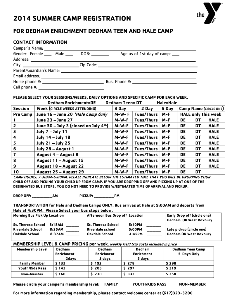 Summer Camp Registration Form Pdf: Fill Out &amp; Sign Online | Dochub intended for Free Printable Summer Camp Registration Forms