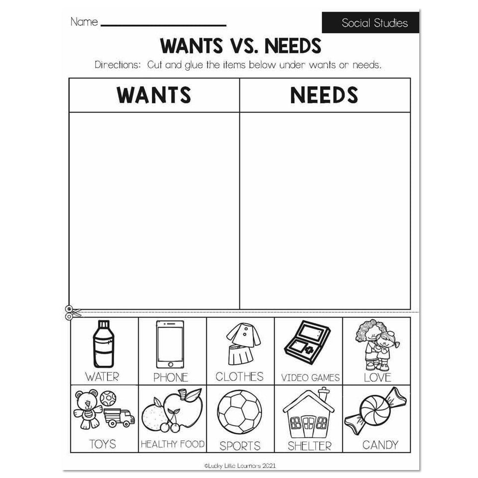 Summer - Early Finishers 2Nd Grade - Social Studies - Wants Vs with Free Printable Worksheets For 2Nd Grade Social Studies