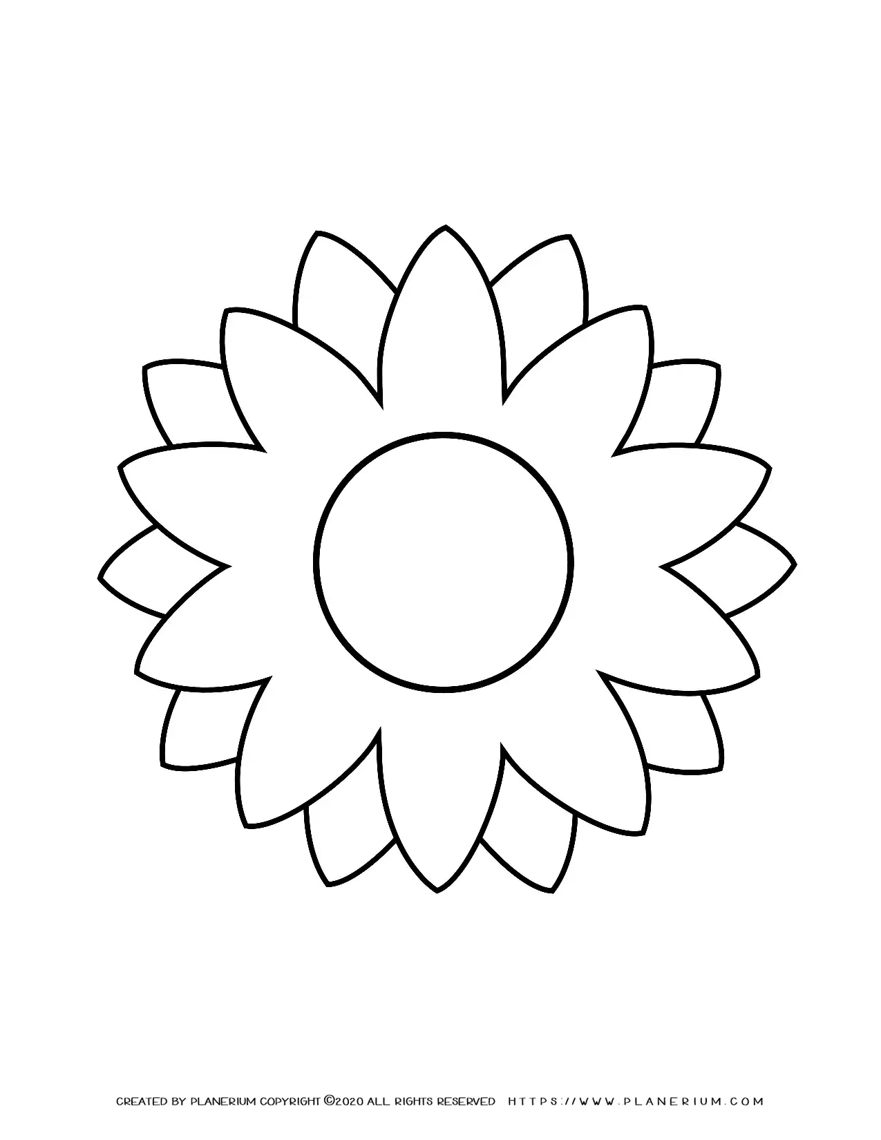 Sunflower - Free Printable Template | Planerium intended for Free Printable Sunflower Template