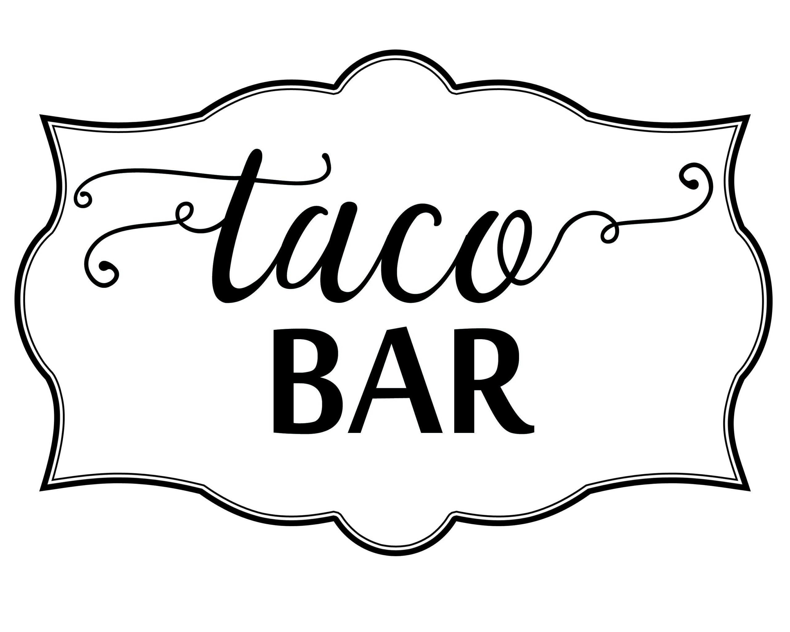 Taco Bar Sign | Raspberry Swirls with Free Printable Taco Bar Signs