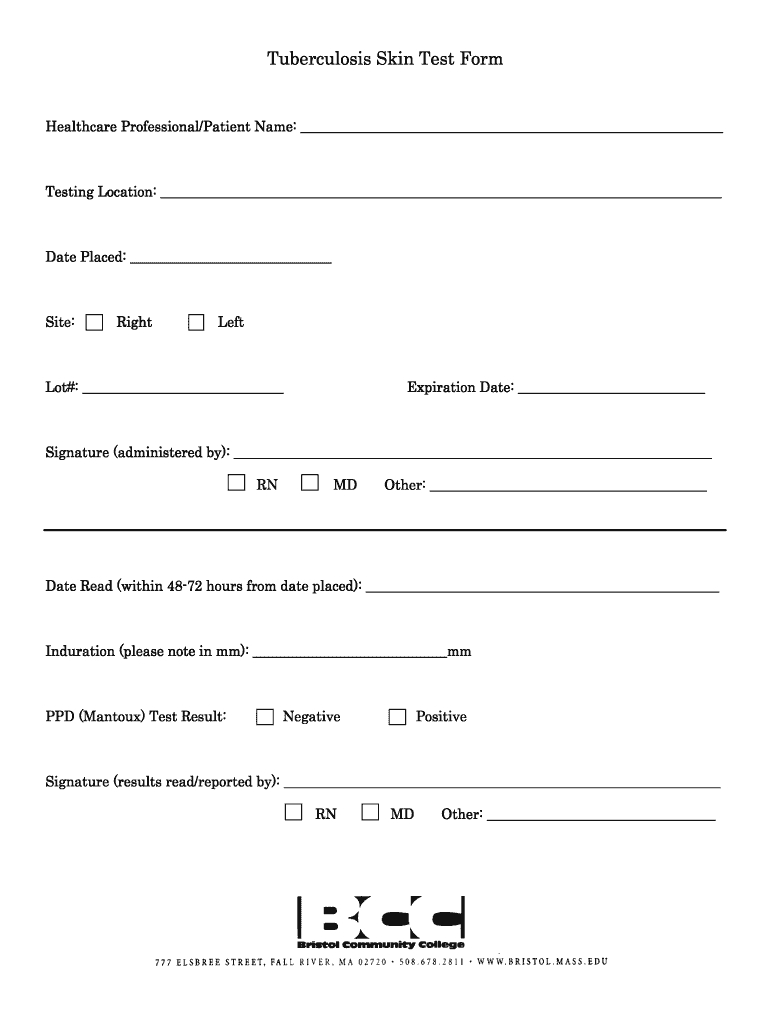 Tb Skin Test Form: Fill Out &amp;amp; Sign Online | Dochub in Free Printable TB Test Form