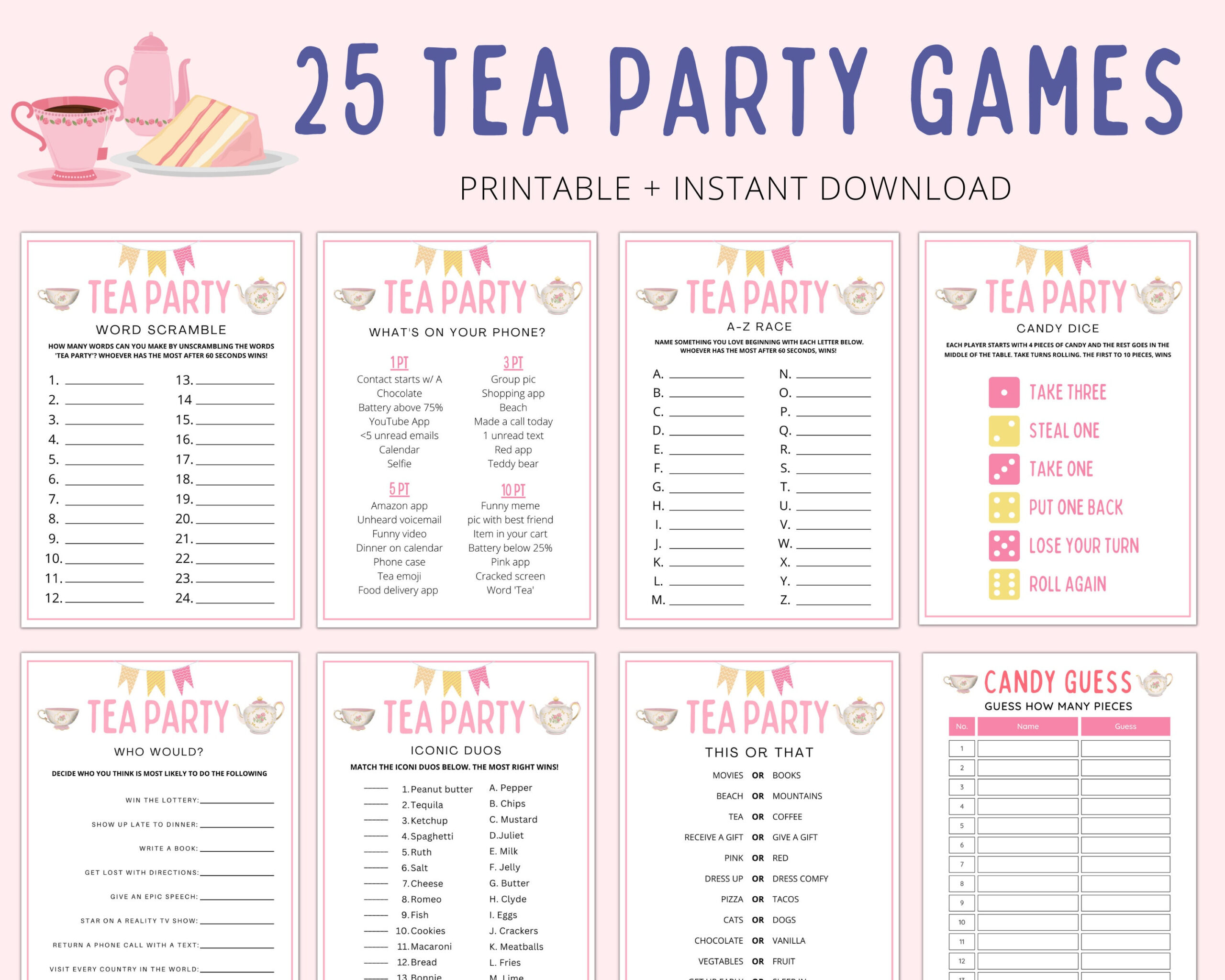 Tea Party Games Tea Party Games Adults Kids Toddler Tea Party within Free Printable Tea Party Games