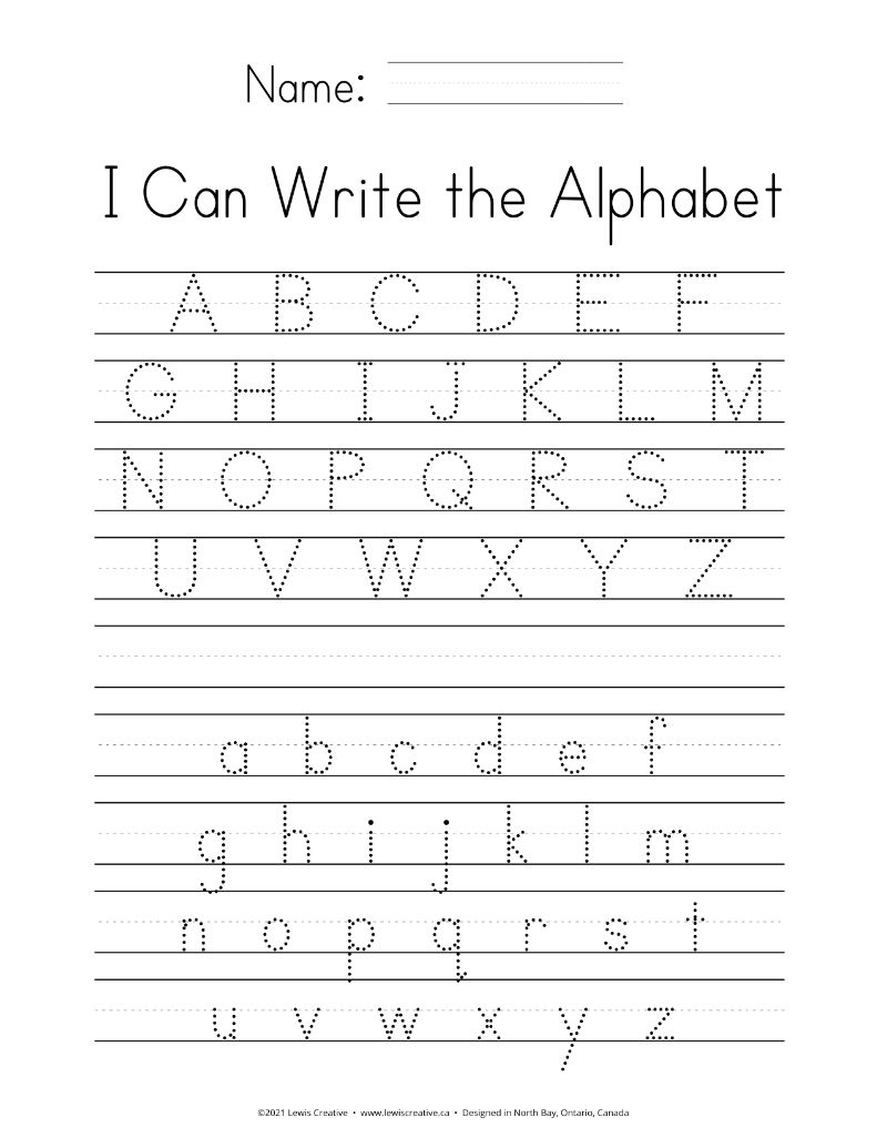 Teach Your Kids To Write The Alphabet - Lewis Creative with Learning to Write Letters Free Printables