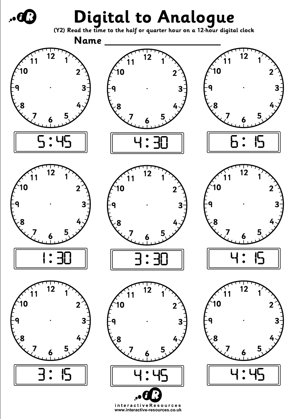 Teaching Time - Free Telling Time Worksheets pertaining to Free Printable Telling Time Worksheets