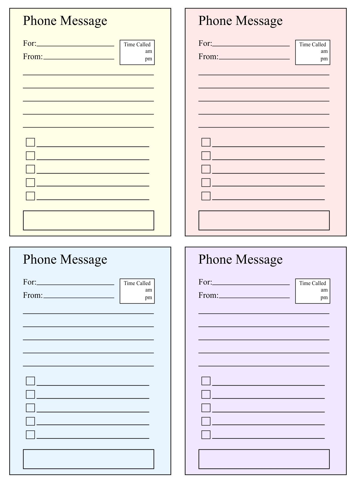 Telephone Message Template - 10 Free Pdf Printables | Printablee throughout Free Printable Phone Message Template