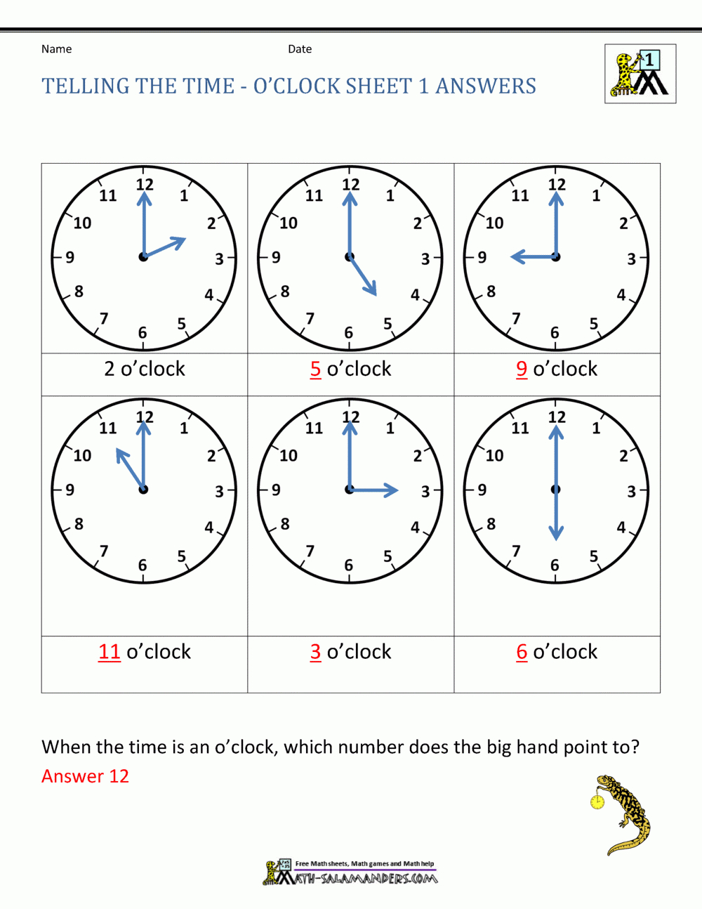 Telling Time Worksheets - O'Clock And Half Past inside Free Printable Telling Time Worksheets For 1St Grade