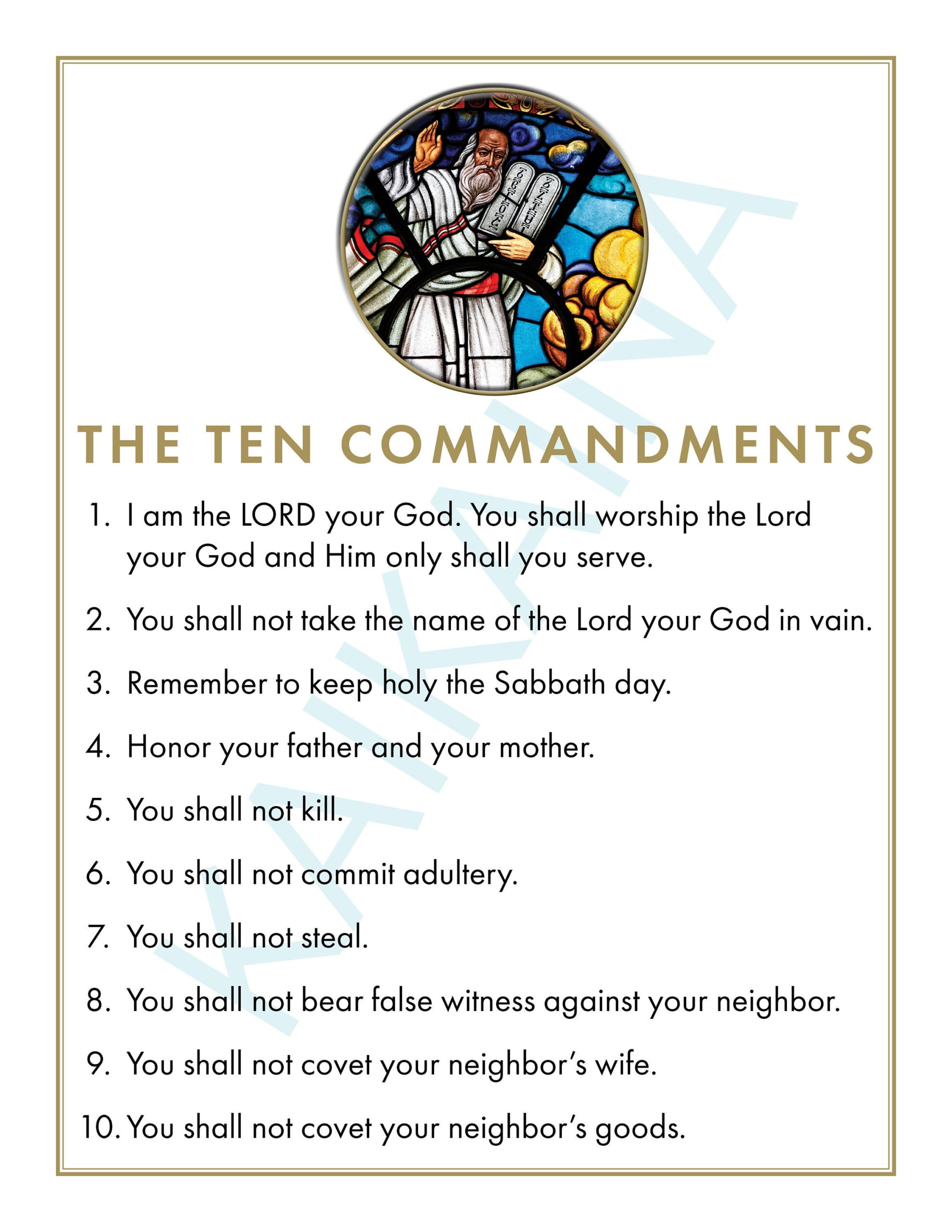 Ten Commandments Catholic Poster For Children - 8.5&amp;quot; X 11&amp;quot; Poster Downloadable And Printable Catholic intended for Free Catholic Ten Commandments Printable