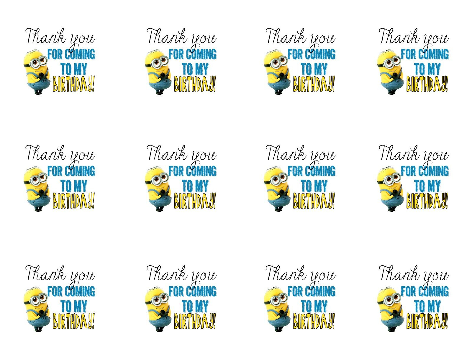 Thanks A Minion Free Printable - Free Printable inside Thanks A Minion Free Printable