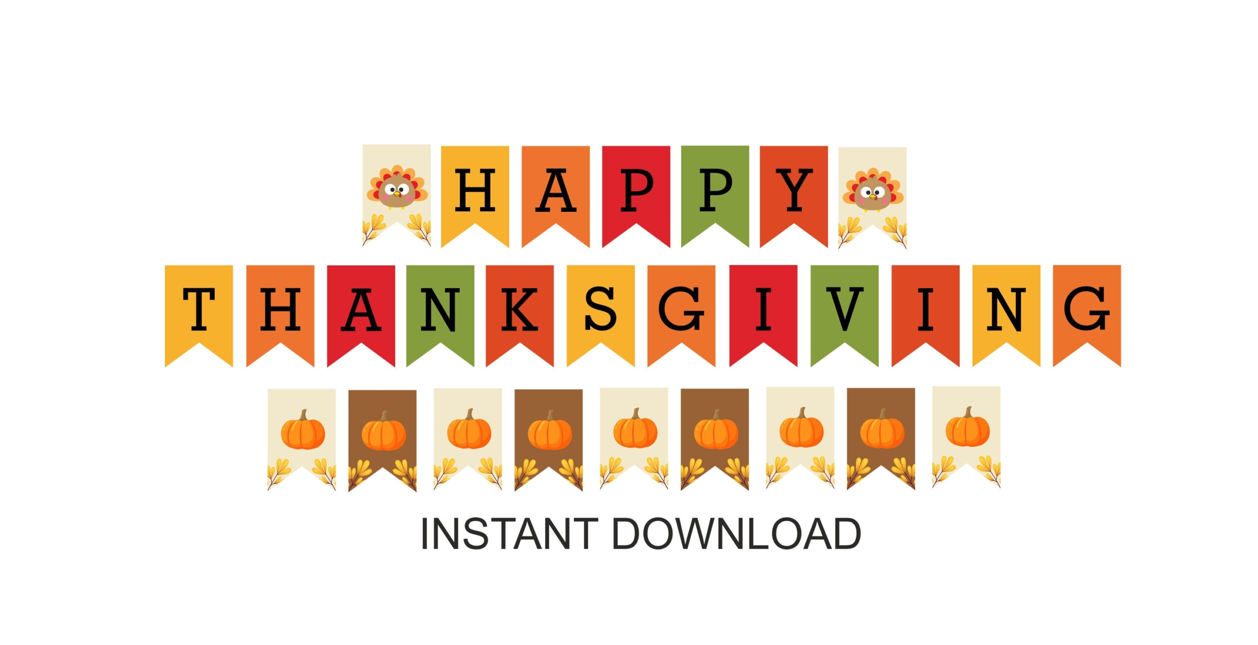 Thanksgiving Banner Printable / Happy Thanksgiving Banner throughout Free Printable Happy Thanksgiving Banner