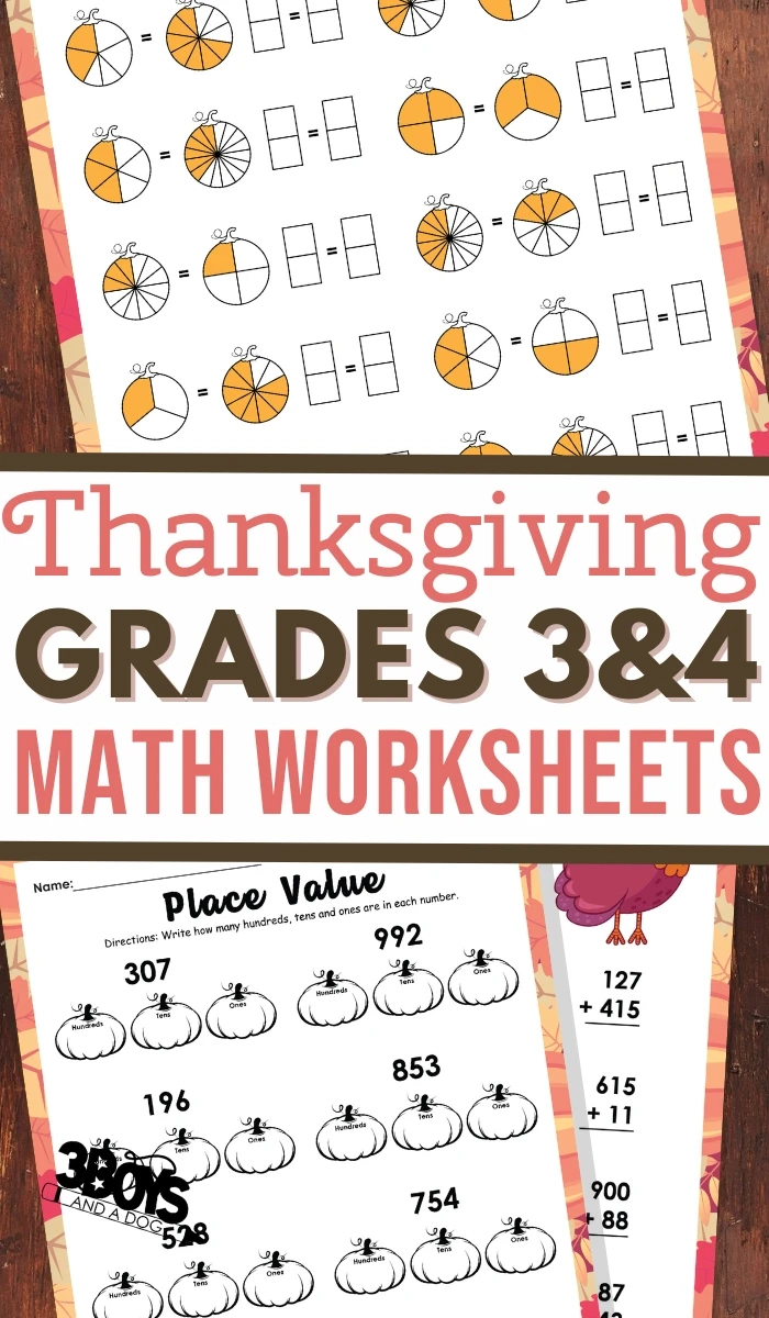 Thanksgiving Math Printables For Grades 3 And 4 - 3 Boys And A Dog throughout Free Printable Thanksgiving Math Worksheets For 3Rd Grade