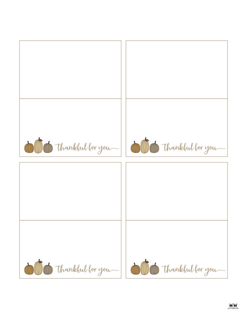 Thanksgiving Place Cards - 15 Free Printable Sets | Printabulls regarding Free Printable Thanksgiving Place Cards