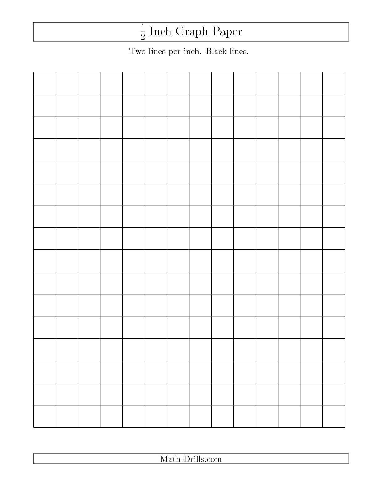 The 1/2 Inch Graph Paper With Black Lines (A) Graph Paper intended for Free Printable Graph Paper Black Lines