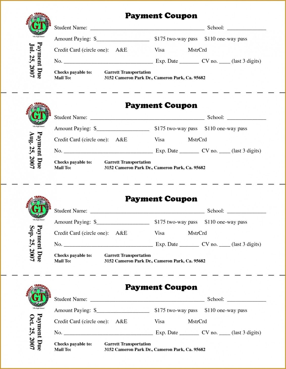 The Appealing Loan Payment Coupon Book Template For Coupon Book with regard to Free Printable Payment Coupon Book