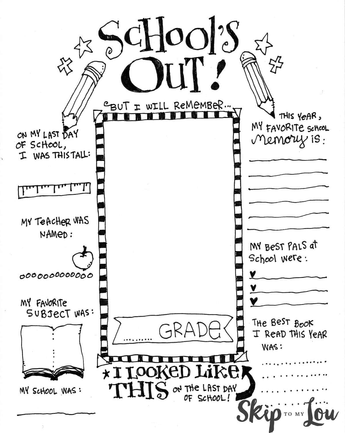 The Coolest Free Printable End Of School Coloring Page | Skip To with Free End Of School Year Printables