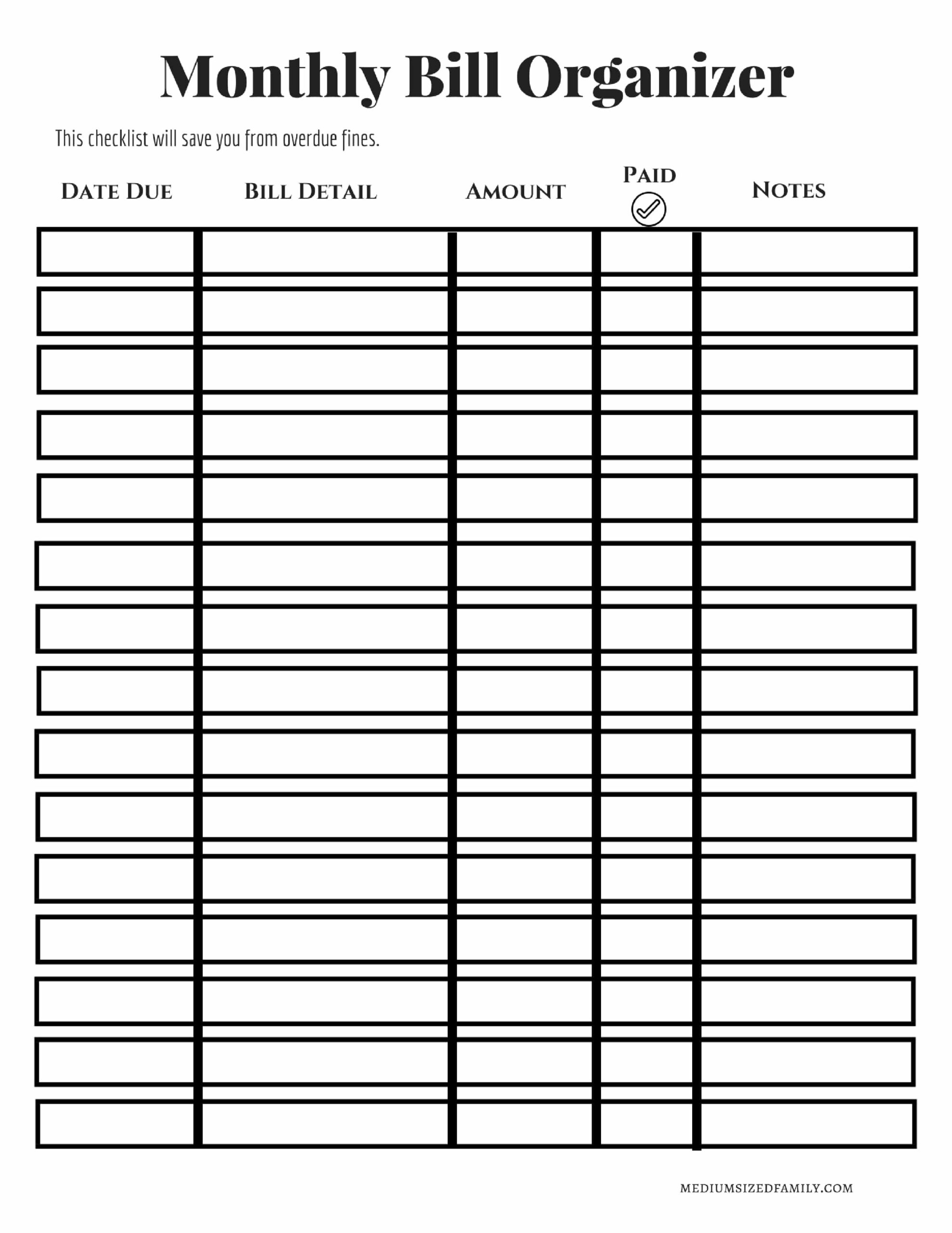 The Free Monthly Bill Organizer That Will Line Up Your Cash | Bill inside Bill Binder Free Printables