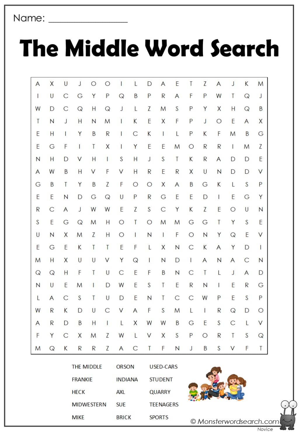 The Middle Word Search - Monster Word Search pertaining to Free Printable Word Searches For Middle School Students