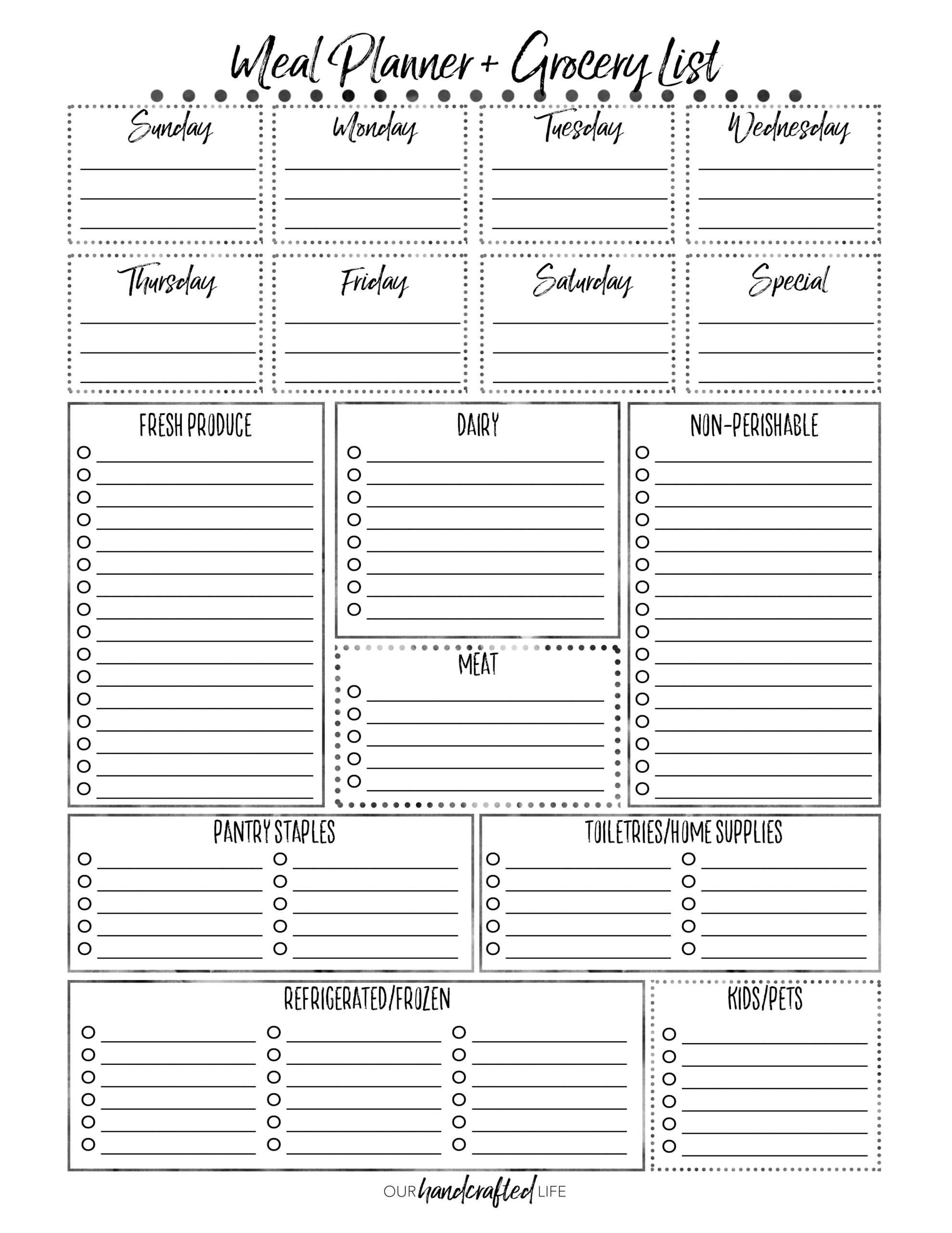 The Most Practical Meal Planner Ever - Our Handcrafted Life in Free Printable Grocery List And Meal Planner