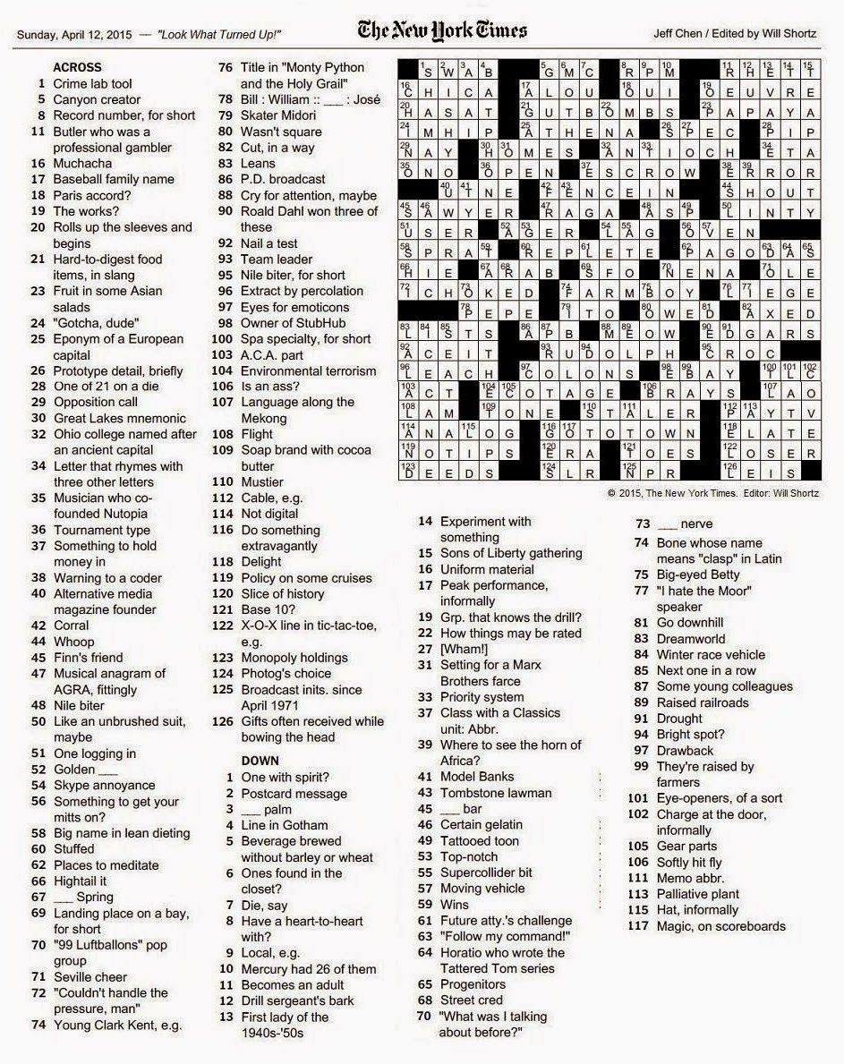 The New York Times Crossword In Gothic | Crossword Puzzles intended for Free Printable Ny Times Crossword Puzzles